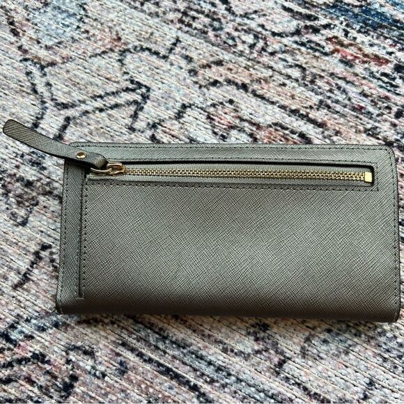 Kate Spade Newberry Lane Stacy Bifold Wallet Silver Gray Leather - Picture 6 of 11